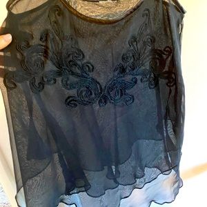 See through black tank top